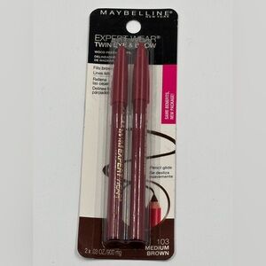 NEW Maybelline 103 Medium Brown Brow & Eye Pencils (2 Pack) - Hard to Find!